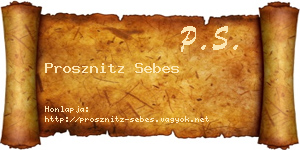 Prosznitz Sebes névjegykártya